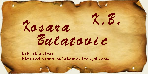 Kosara Bulatović vizit kartica